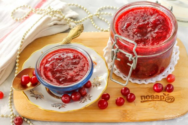 Клюква протертая с сахаром Клюква протертая с сахаром