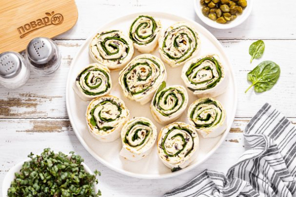 Постные рулетики из лаваша