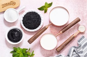 Панна котта с черным кунжутом Панна котта с черным кунжутом
