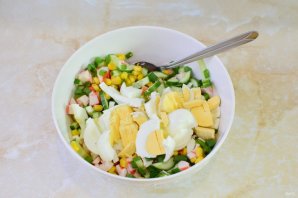 Крабовый салат с огурцом без риса Крабовый салат с огурцом без риса