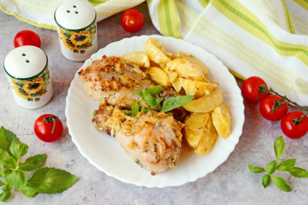 Куриные голени с картофелем Куриные голени с картофелем