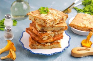 Пирог с лисичками и сыром Пирог с лисичками и сыром