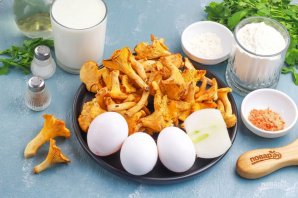 Пирог с лисичками и сыром Пирог с лисичками и сыром
